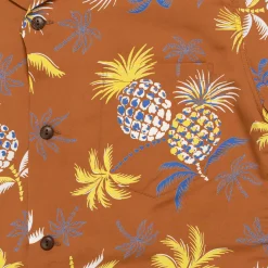 Sun Surf Palms & Pineapples Hawaiian Shirt Brown