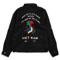 Tailor Toyo Cotton Vietnam Map Jacket Black