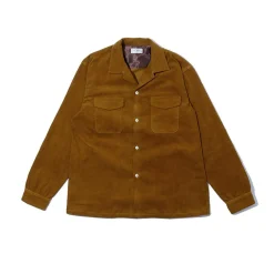 The Real McCoy's Corduroy Open Collar Shirt Mustard