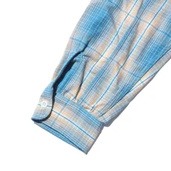 The Real McCoy's 8HU Ombre Check Summer Flannel Shirt Turquoise