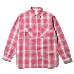 The Real McCoy's 8HU Ombre Check Summer Flannel Shirt Pink