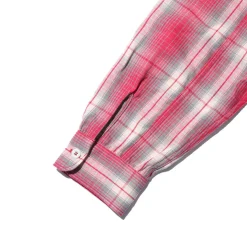 The Real McCoy's 8HU Ombre Check Summer Flannel Shirt Pink