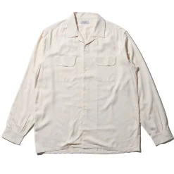 The Real McCoy's Open Collar Rayon Shirt Ecru