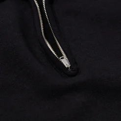 The Real McCoy's 10.oz Loopwheel 1/4 Zip Sweatshirt Black