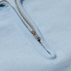 The Real McCoy's 10.oz Loopwheel 1/4 Zip Sweatshirt Saxe Blue