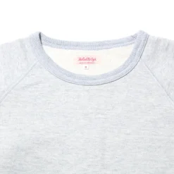 The Real McCoy's 9.oz Loopwheel Raglan Sleeve Sweatshirt Ash Grey