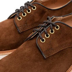 Tricker's For Clutch Cafe Daniel Derby Shoe Ridge Kudu Reverse Suede