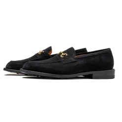 Tricker's Trickers x Clutch Cafe Leon Horsebit Loafer Black Repello Suede