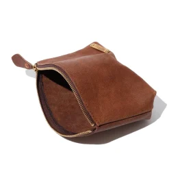 Vasco Leather Travel Pouch Brown Roughout