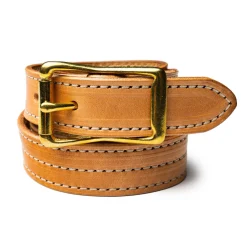 Yuketen 1" Triple Stitch Belt Russet w/Natural Stitch