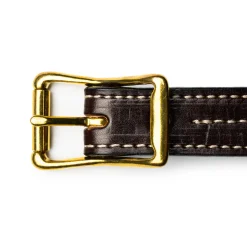 Yuketen 1" Triple Stitch Belt Havana w/Natural Stitch