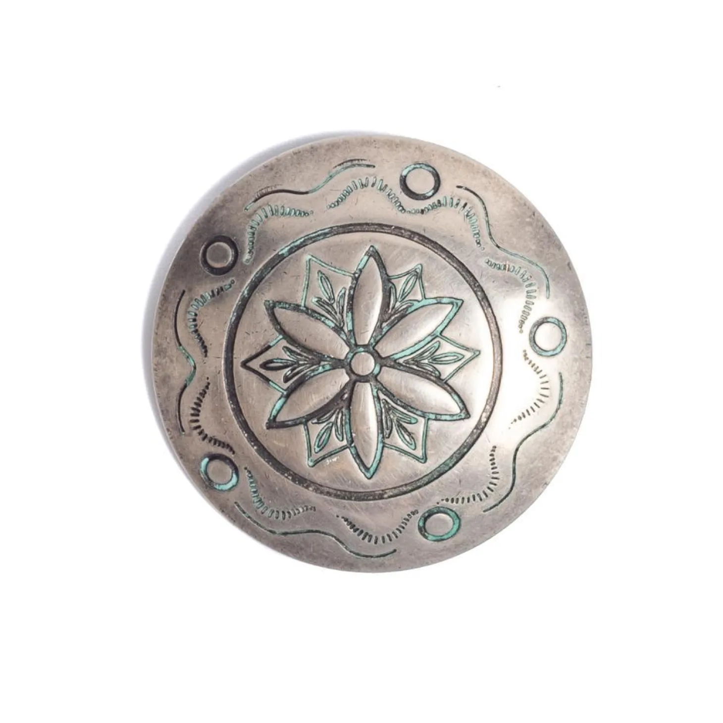 Yuketen Nickel Silver Concho Pin 3 (1.5")